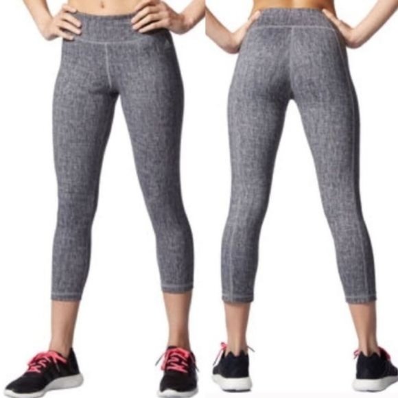 adidas Pants - Adidas cropped leggings Heathered Gray size Small